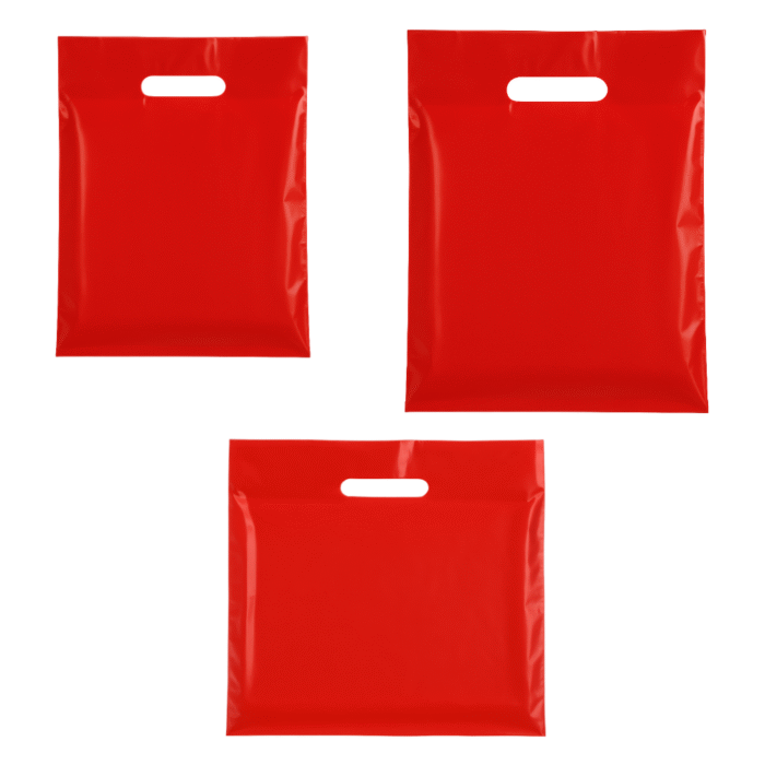 Plastic red carrier bags – bulk plain red carrier bags for retail and events