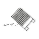 Square collapsible black dump bin with wire construction