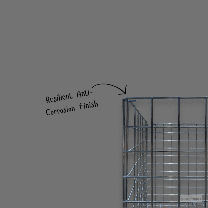 Square collapsible chrome dump bin with wire construction