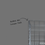 Square collapsible white dump bin with wire construction