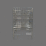 Square collapsible chrome dump bin with wire construction