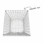 Square collapsible black dump bin with wire construction