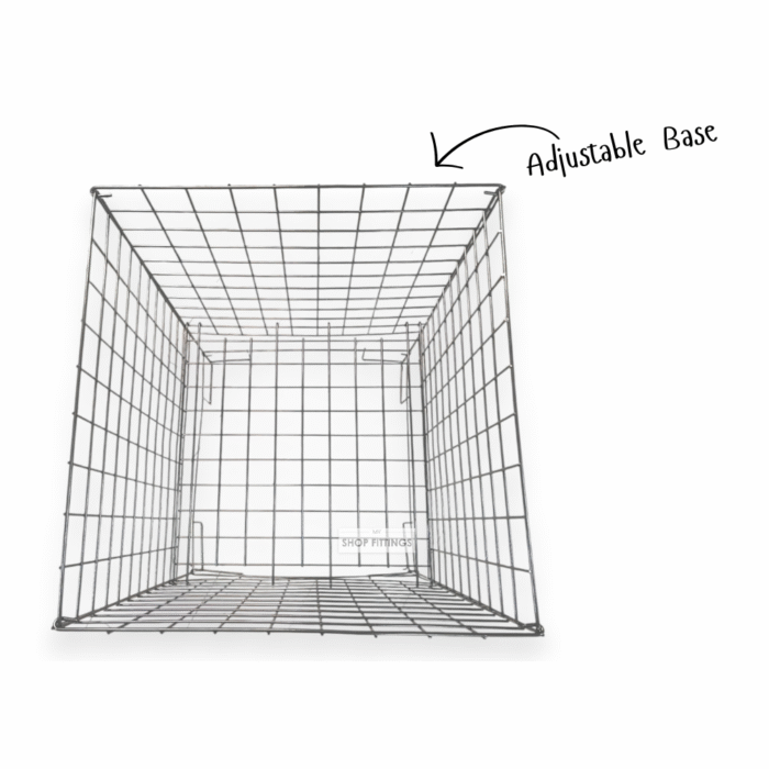 Square collapsible black dump bin with wire construction