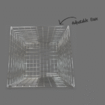 Square collapsible chrome dump bin with wire construction