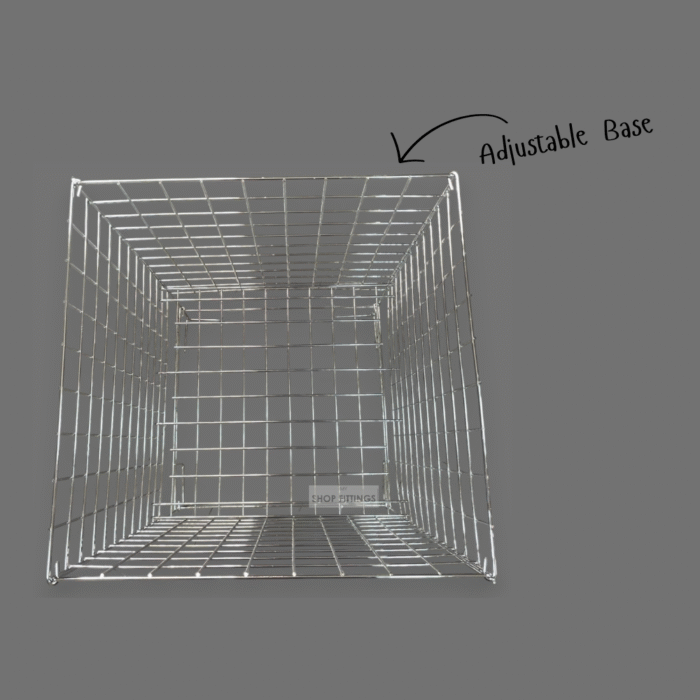 Square collapsible chrome dump bin with wire construction