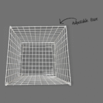 Square collapsible white dump bin with wire construction