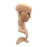 Skintone Male display head with realistic facial features and shoulder base, ideal for wigs, hats, and jewelry display
