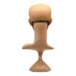 Skintone Male display head with realistic facial features and shoulder base, ideal for wigs, hats, and jewelry display