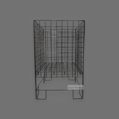 Square collapsible black dump bin with wire construction