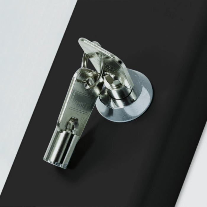 Lockable poster case with 45mm aluminium frame profile and wall fixings