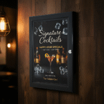 A2 lockable poster case with 45mm aluminium frame profile and wall fixings