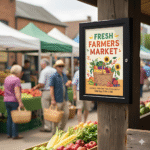 A1 lockable poster case with 45mm aluminium frame profile and wall fixings