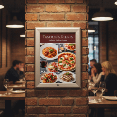 A2 lockable poster snap frame 32mm aluminium tamper-proof display frame