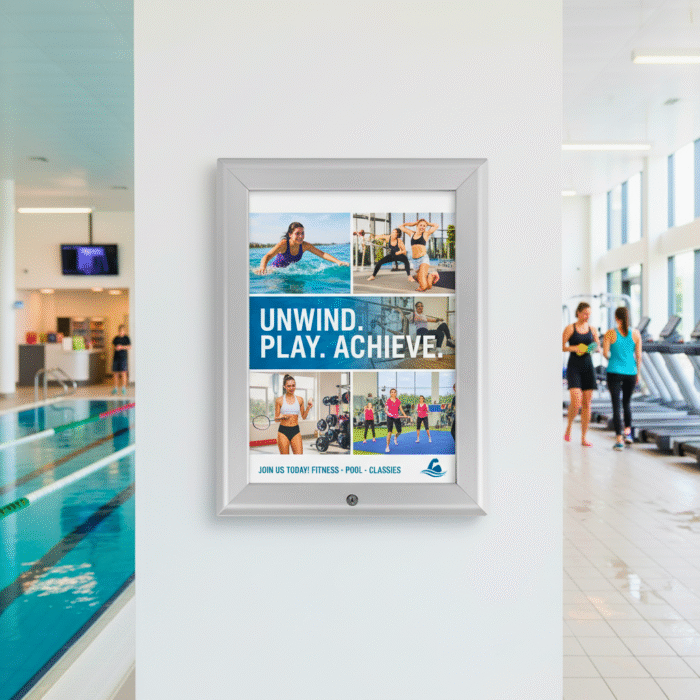 A3 lockable poster snap frame 32mm aluminium tamper-proof display frame