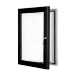 A2 lockable poster case with 45mm aluminium frame profile and wall fixings