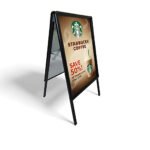 A1 black A-board double sided pavement sign poster display with snap frame