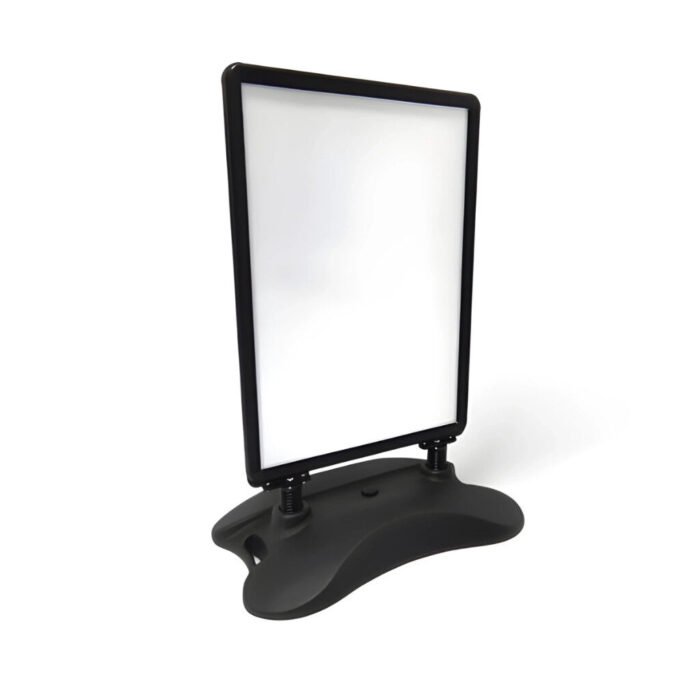 A1 black wind resistant pavement sign heavy duty water base with double sided poster display