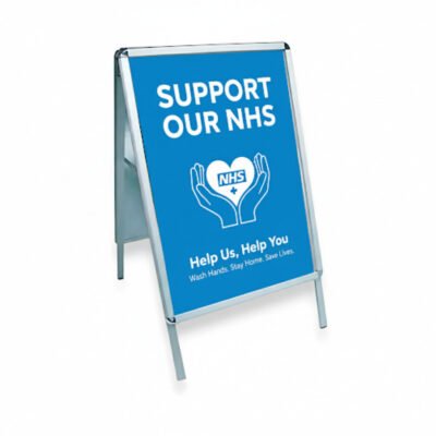 A1 silver A-board double sided pavement sign poster display with aluminium snap frame