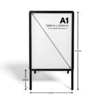 A1 black A-board double sided pavement sign poster display with snap frame