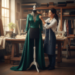 Alt text: Black female tailors dummy size 10/12 with white wooden tripod stand and neck cap, ideal for dressmaking and display.