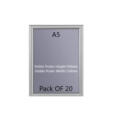 A5 Silver Poster Snap Frame 25mm Mitred Frame With Wall Fixings Pack of 20