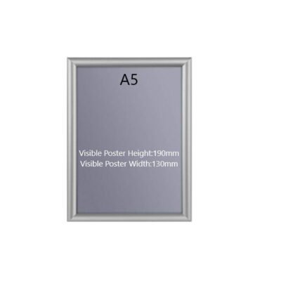 A5 Silver Poster Snap Frame 25mm Mitred Frame With Wall Fixings