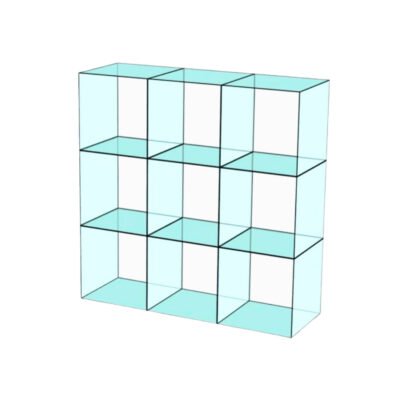 Cube 9 Glass Display 3 wide 3 high
